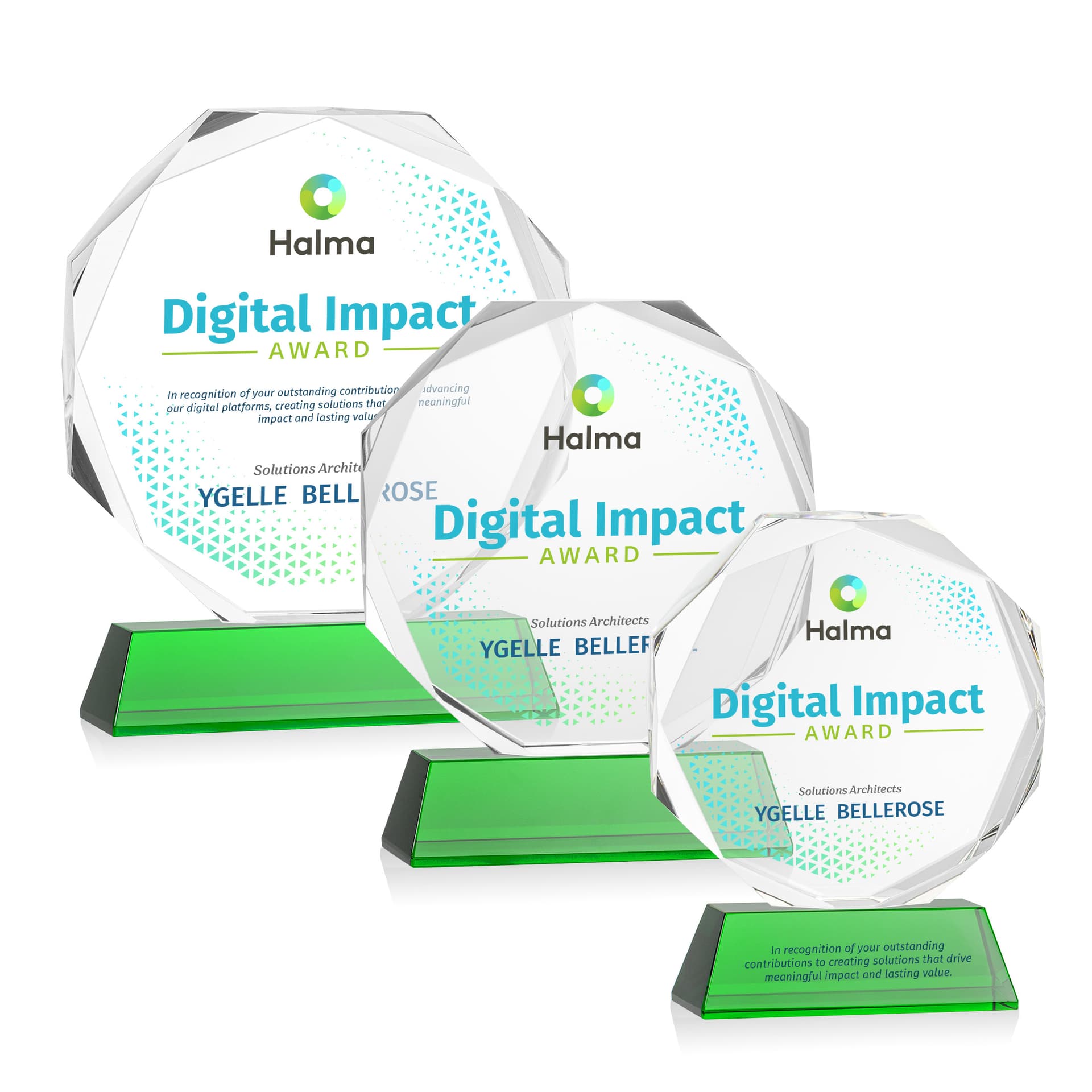Acadian VividPrint™ Award on Newhaven Base - Green