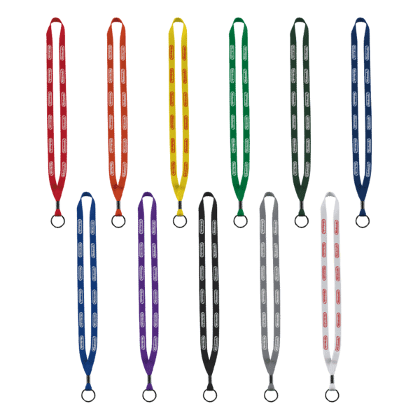 1/2" Polyester Lanyard with Metal Crimp & Split-Ring