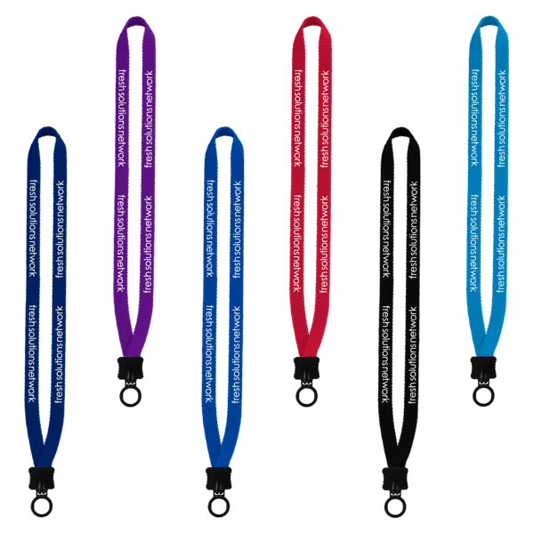 1/2" Smooth Nylon Lanyard with Plastic Clamshell & O-Ring