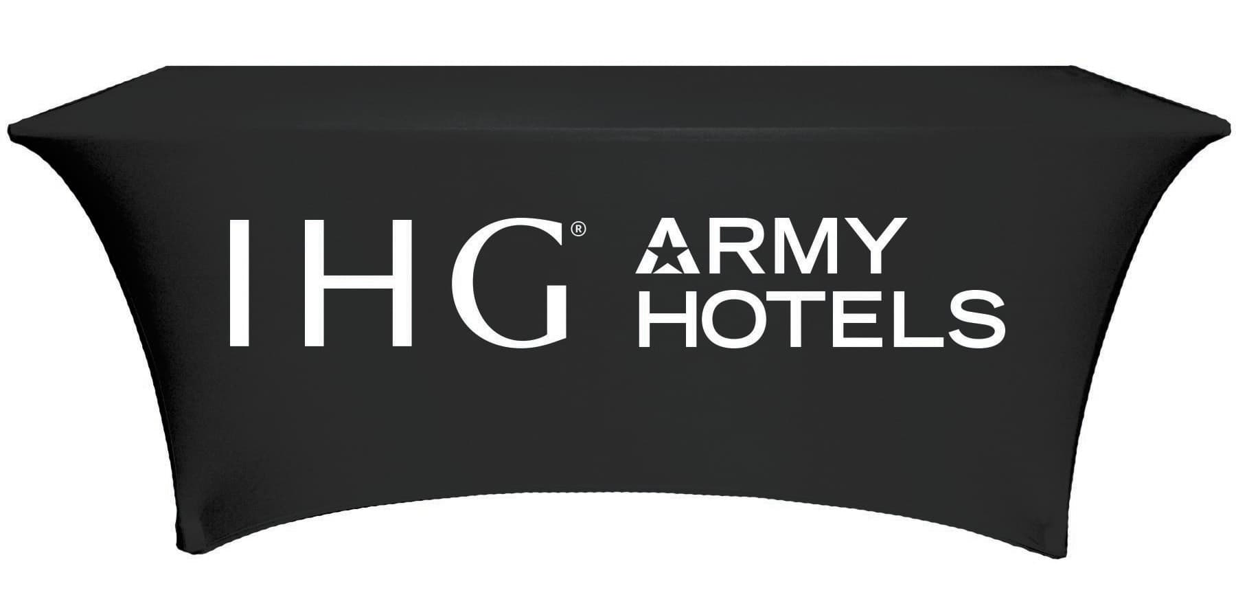 8FT-FULL-SPAN-IHG ARMY HOTELS Spandex Stretch TABLECLOTH